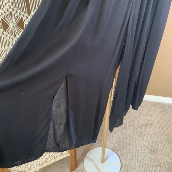 Elevenses Anthropologie Wide Leg Lightweight Flowy Palazzo Pants Black XL pocket - Picture 3 of 11